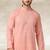 Pink printed cotton fabric straight kurta for men