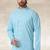 Sky blue printed cotton fabric straight kurta for men