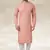 peach printed cotton fabric straight kurta churidar for men