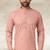 Peach printed cotton fabric straight kurta for men