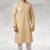 Yellow printed cotton fabric straight kurta for men