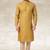 Mustard printed cotton fabric straight kurta for men