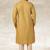 Mustard printed cotton fabric straight kurta for men