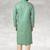 Green printed cotton fabric straight kurta for men