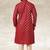 Maroon printed cotton fabric straight kurta for men