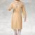 Beige printed cotton fabric straight kurta for men