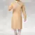 beige printed cotton fabric straight kurta churidar for men