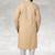 Beige printed cotton fabric straight kurta for men