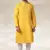 yellow printed cotton fabric straight kurta churidar for men