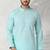 Blue printed cotton fabric straight kurta for men