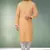 yellow printed cotton fabric straight kurta churidar for men