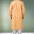 Yellow printed cotton fabric straight kurta for men