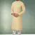 yellow printed cotton fabric straight kurta churidar for men