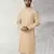 beige printed cotton fabric straight kurta churidar for men