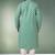 Green printed cotton fabric straight kurta for men