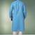 Blue printed cotton fabric straight kurta for men