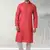 red printed cotton fabric straight kurta churidar for men