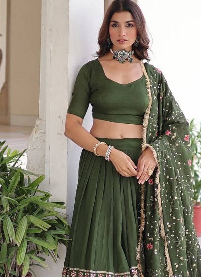 Vichitra Silk with Sequins & Thread Embroidered work with Designer Duppta