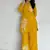 Floral printed yellow round neck  cotton co-ord set