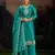 Teal embroidery silk semi-stitch palazzo style salwar suit with detailed work dupatta