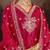 Dark-pink embroidery silk semi-stitch pant style salwar suit with detailed work dupatta