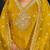 Yellow embroidery silk semi-stitch pant style salwar suit with detailed work dupatta