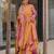 Orange color chinon fabric designer printed with work readymade salwar suit