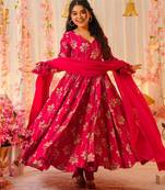 Pink color votikal fabric designer printed readymade salwar suit