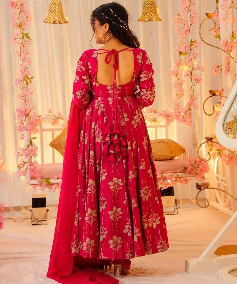 Pink color votikal fabric designer printed readymade salwar suit