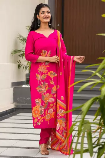 Pink color silk   fabric designer printed readymade salwar suit
