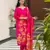 Pink color silk fabric printed readymade salwar suit