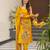 Yellow color silk   fabric designer printed readymade salwar suit