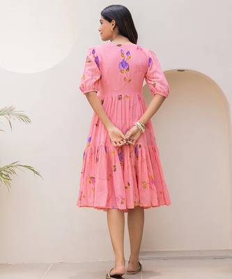 Pink color digital printed kota checks sophesticated rich looks kurti 2