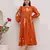 Orange color digital printed kota checks fabric girlie sophesticated rich looks kurti