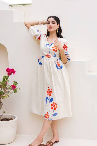 White color designer digital printed kota checks fabric girlie sophesticated rich looks kurti