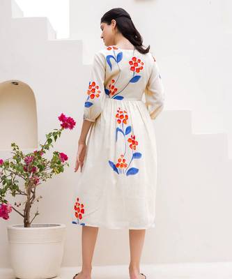 White color digital printed kota checks sophesticated rich looks kurti 2