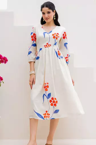 White color digital printed kota checks sophesticated rich looks kurti