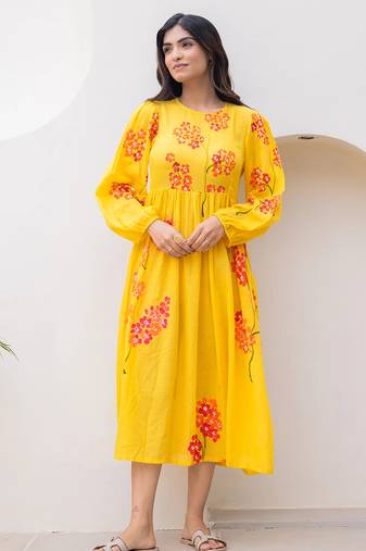 Yellow color designer digital printed kota checks fabric girlie sophesticated rich looks kurti