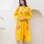 Yellow color digital printed kota checks fabric girlie sophesticated rich looks kurti