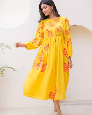 Yellow color digital printed kota checks sophesticated rich looks kurti 3
