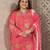 Gajri color rayon fabric prited plus size kurta set with dupatta
