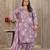 Lavender color rayon fabric prited plus size kurta set with dupatta