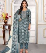 Rama color rayon fabric printed readymade kurta set for trendy girls
