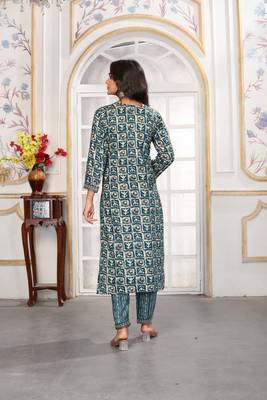 Rama color rayon printed readymade kurta set for trendy girls 3