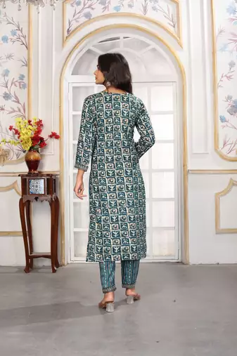 Rama color rayon printed readymade kurta set for trendy girls