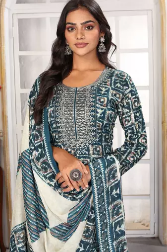 Rama color rayon printed readymade kurta set for trendy girls