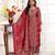 Red color chanderi fabric designer printed readymade kurta set for trendy girls