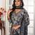 Black color chanderi fabric designer printed readymade kurta set for trendy girls