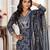 Blue color chanderi fabric designer printed readymade kurta set for trendy girls