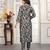 Black color chanderi fabric designer printed readymade kurta set for trendy girls